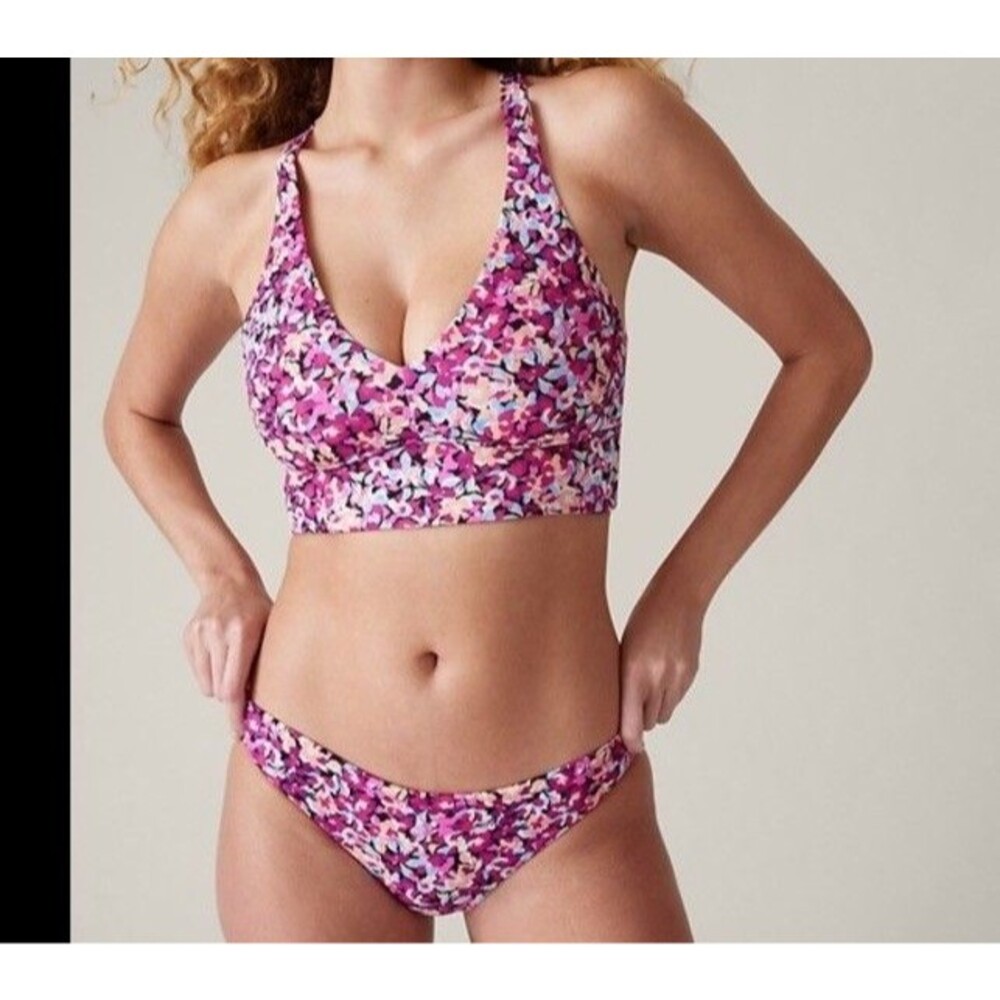 Athleta Triangle Bikini Top Pink Plunge Power Of She Size L